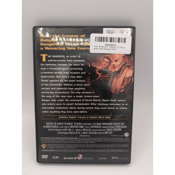 Babylon 5: The Legend of the Rangers (DVD, 2006) - Picture 2 of 4